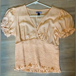 Peach cinched waist top